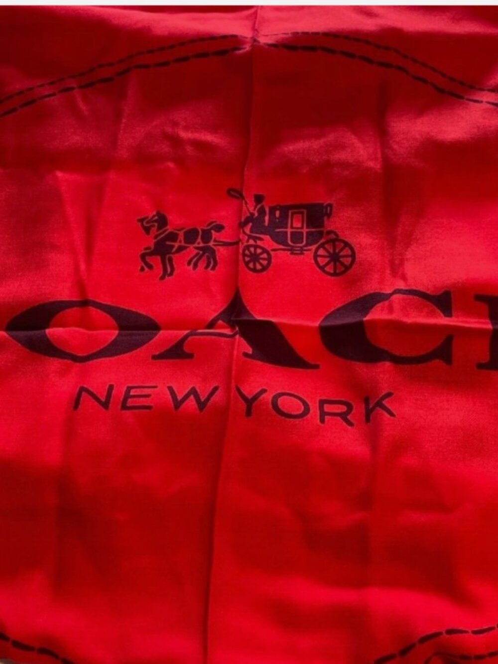 Coach Lock Up Oversized Square Wrap Scarf Womens Wool Red Multicolor F85223 - Picture 3 of 4